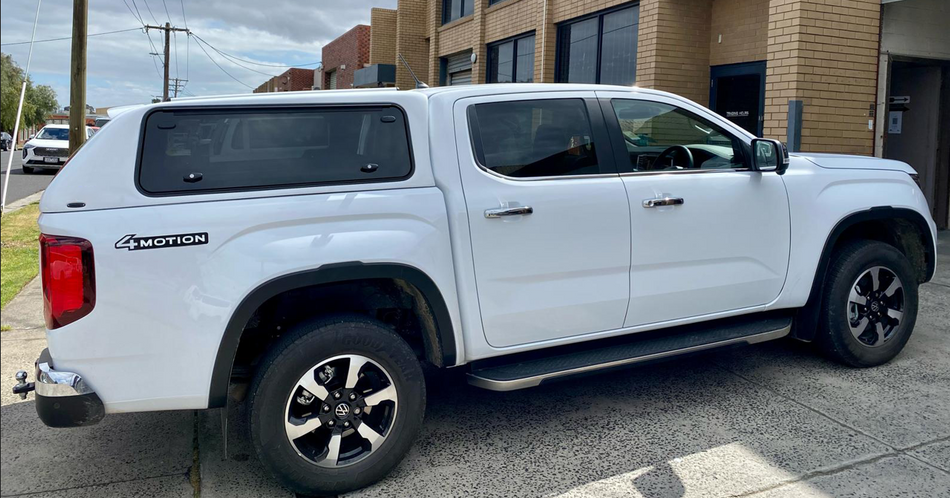 Volkswagen Amarok NF Dual Cab Ute Canopy 2 Side Lift up windows 2023 Onwards Next Gen Clear White (L9F0)