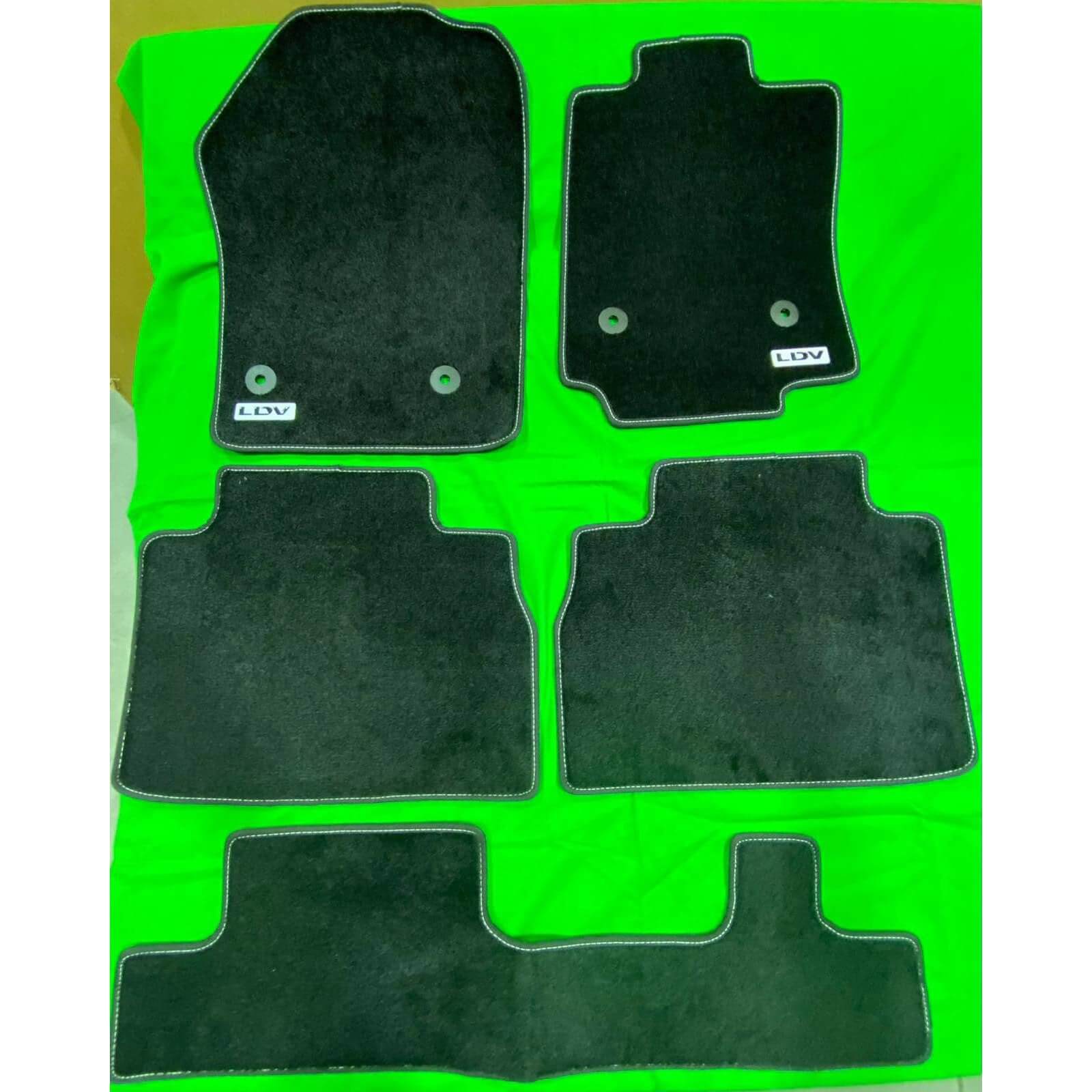 LDV D90 OEM Genuine Floor Carpet Mats With Logo Front & Rear (rows 2 & 3) | ARG Parts & Accessories.