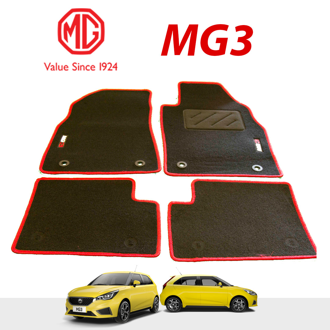 MG 3 Carpet Mats Red Black Genuine Floor Mats With Logo - Set Of 4 | ARG Parts & Accessories.