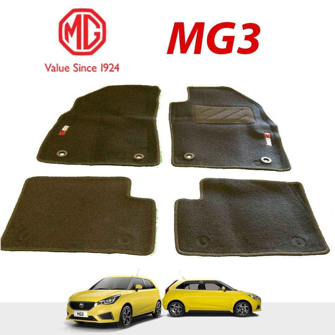 MG 3 Carpet mats Black Genuine Floor Mats With Logo - Set Of 4 | ARG Parts & Accessories.