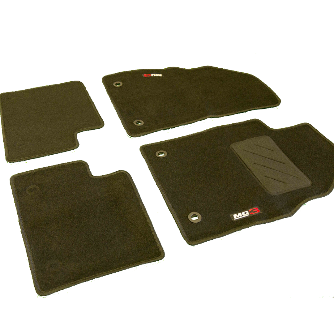 MG 3 Carpet mats Black Genuine Floor Mats With Logo - Set Of 4 | ARG Parts & Accessories.